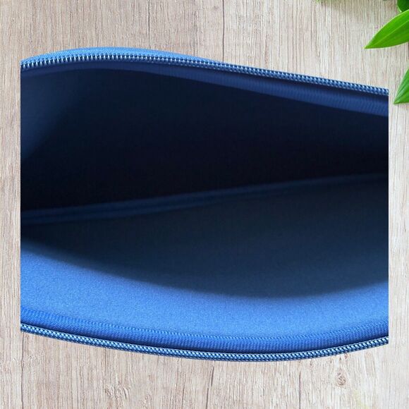 Laptop Sleeve 14” Soft Slim with Double Zipper and front zip pocket Blue - Picture 3 of 4